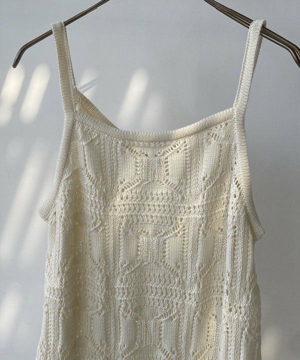 未使用　tgor トゴール　beads camisole ビーズキャミ セール】SHEER CAMISOLE KNIT DRESS/シアーキャミソールニット
