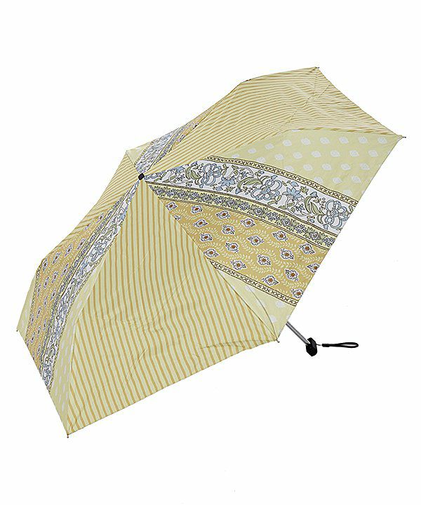 アンコキーヌ　プリント柄木製晴雨兼用長傘　モノグラムブラウン アンコキーヌ プリント柄木製晴雨兼用長傘 モノグラムブラウン