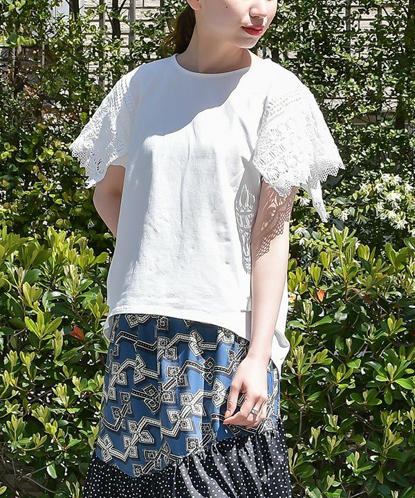 【ALESSANDRO DELL ACQUA】レース生地長袖トップス L ALESSANDRO DELL ACQUA】レース生地長袖トップス L レディース