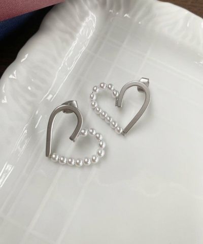 パールコンビハートピアス