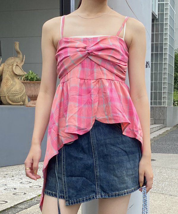 チェックギャザねじビスチェ | AS KNOW AS オンラインショップ