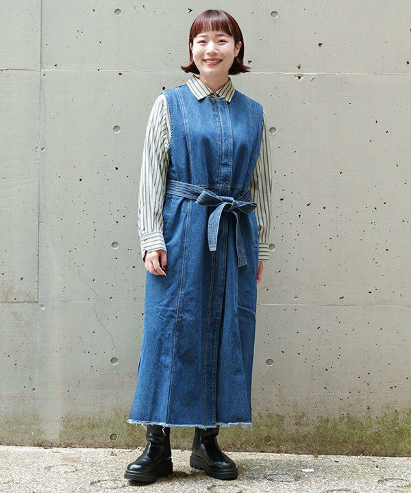 【一点物】デニムリメイク　ロングワンピース デニムでロングOP | AS KNOW AS オンラインショップ