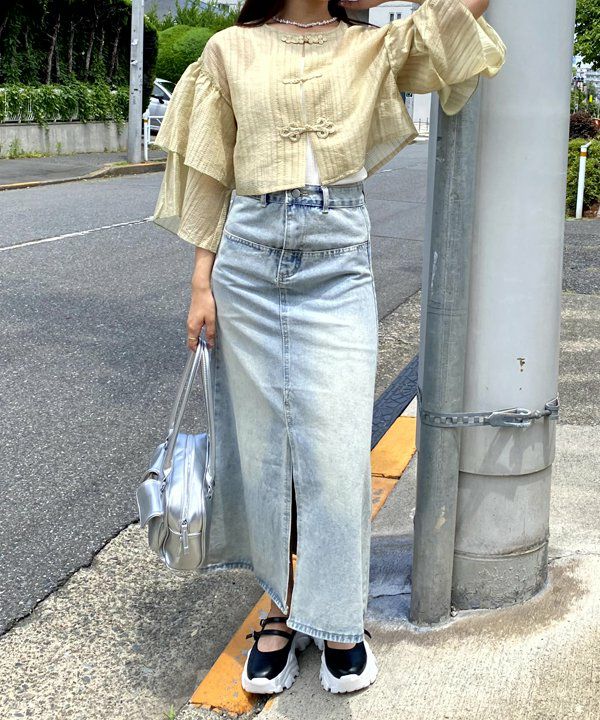 【タイムセール】【美品】KIN DOUBLE SK ロングスカート 売り切りSALE【美品】KIN DOUBLE SK ロングスカート ブラック