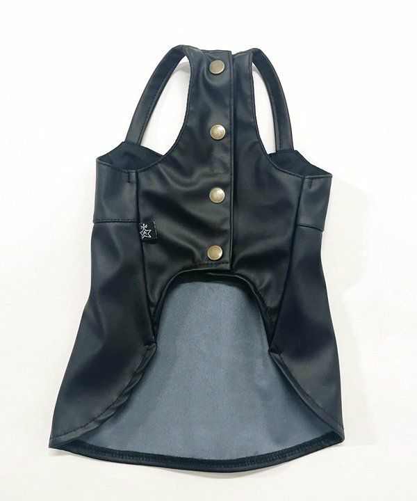 犬　ペット　洋服　asknowasdewan フェイク　レザー　キャミ　ブラック フェイクレザーキャミOP | AS KNOW AS オンラインショップ