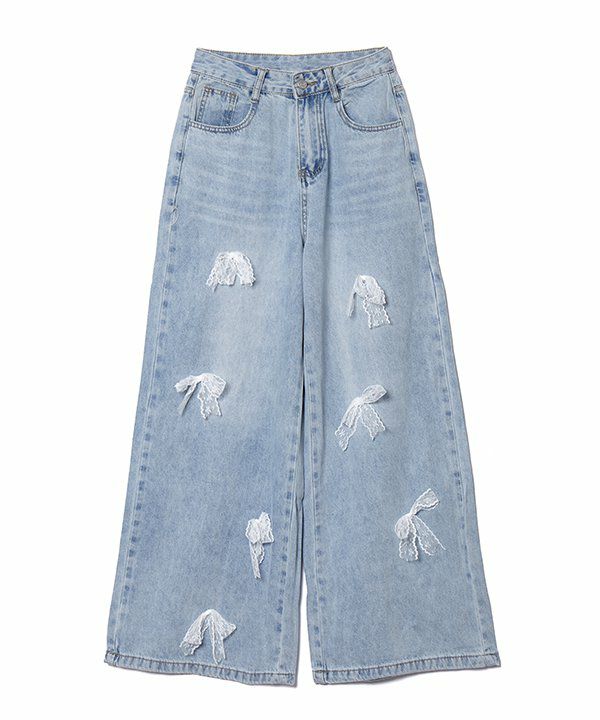 リボンのお飾りデニム | AS KNOW AS オンラインショップ