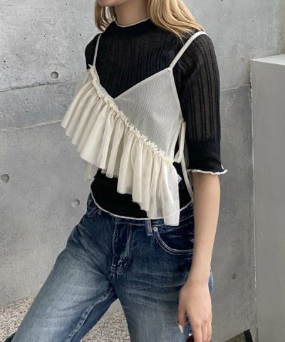 チュールアシメビスチェ