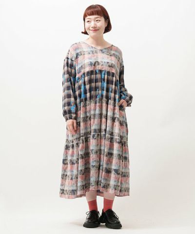 手の込んだチェックワンピ | AS KNOW AS オンラインショップ