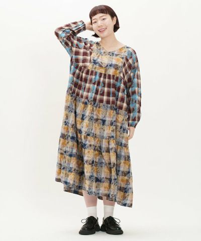 手の込んだチェックワンピ | AS KNOW AS オンラインショップ