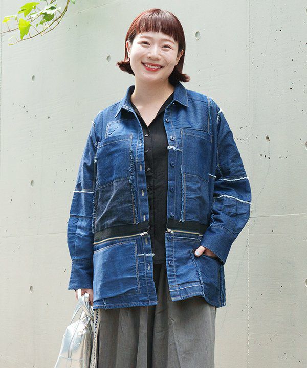AS KNOW olaca #anc アズノウアズ オオラカ コート 15 紺 麻混