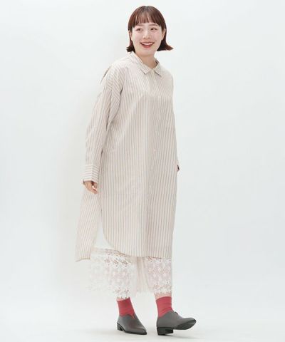 バックリボンワンピースblue Sサイズ♢ANELA TOKYO シワになりにくい バックリボンAラインチュニック [C7104