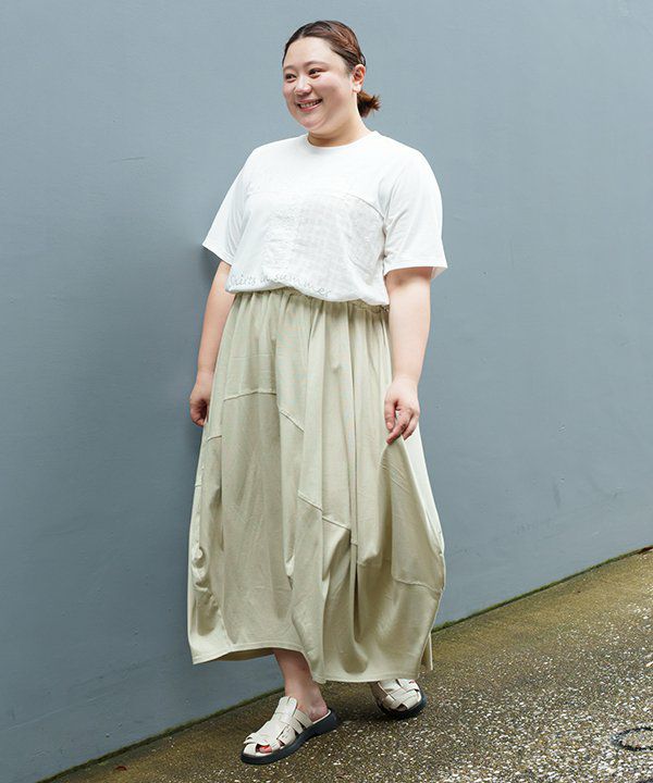 アズノウアズオオラカ　スカート　大きいサイズ 美品 大きいサイズ アズノウアズ オオラカ AS KNOW olaca ヤワラ