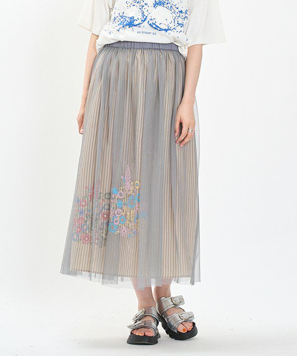 ❤️☘️Na.53 SAGA MINKシェアードミンク 縁取りと花模様がアクセント❤️ シアに咲く花ＯＰ | AS KNOW AS olaca  (Women/大きいサイズ)/アズ ノゥ アズ オオラカ | 三越伊勢丹オンラインストア・通販【公式】 AS KNOW AS olaca　シアに咲く花スカートシアに咲く花ＳＫ