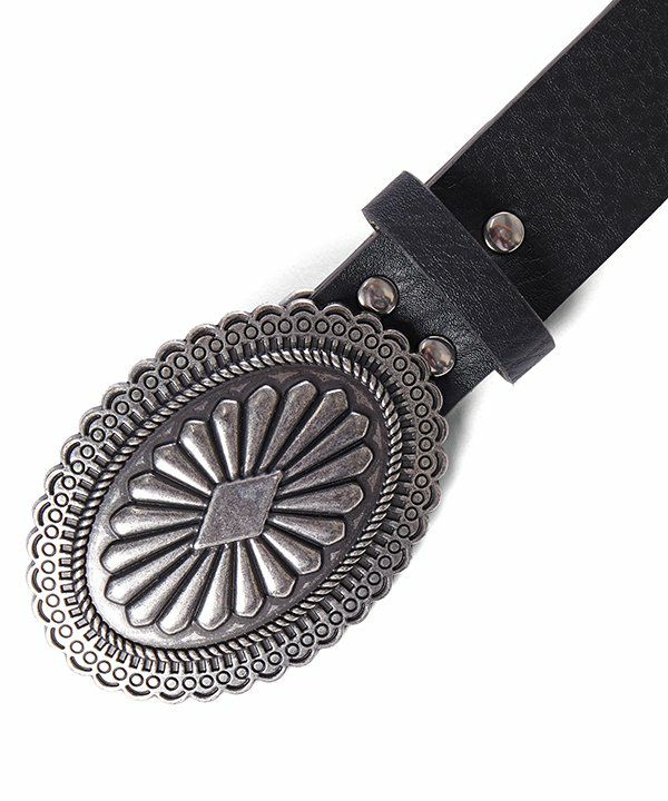 希少! エンリーベグリン コンチョバックル オミノ刺繍 レザーベルト ブラック 希少! エンリーベグリン コンチョバックル オミノ刺繍 レザー