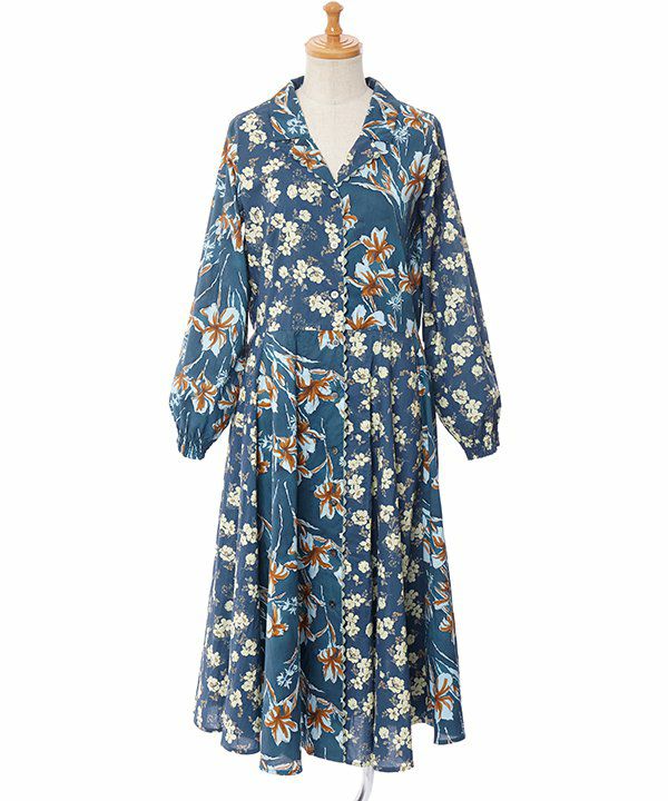 ★新品★タグ付き★AS KNOW AS olaca★着回しグーのギャザOP★ クラシカルフラワーOP | AS KNOW AS オンラインショップ