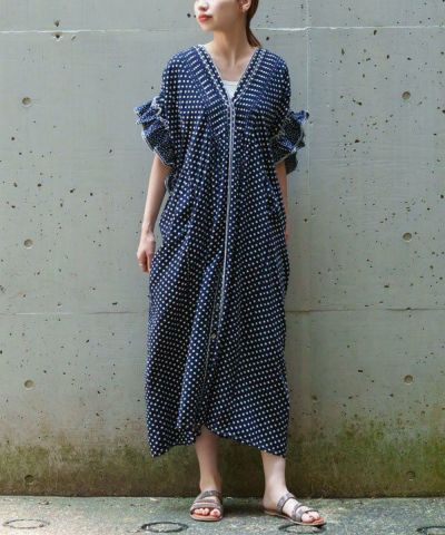 Apolina 22aw ワンピース rienda | オーバーカラーZIPフレアOP (ワンピース(ミニ