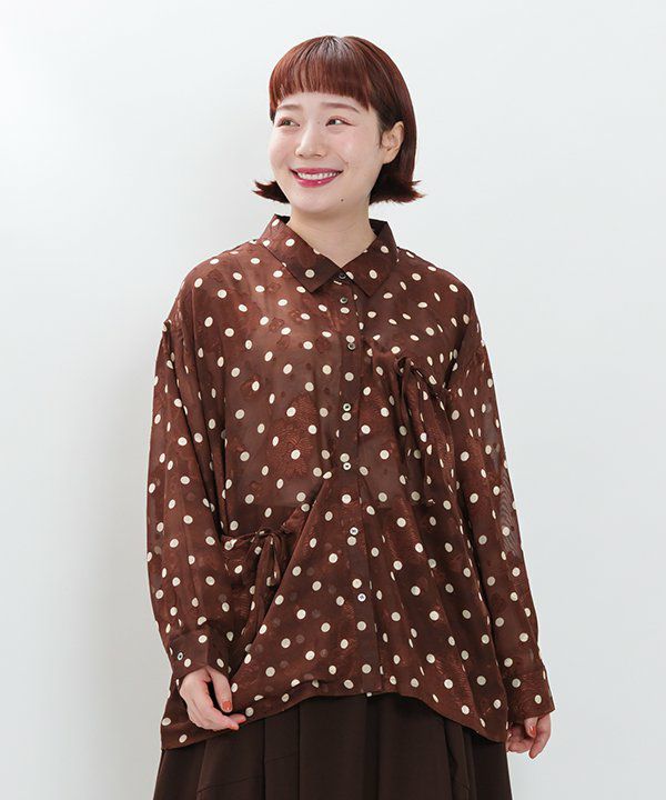 アズノウアズ　オオラカ　フラワー刺繍入り　アシメ　デニムシャツ　オーバーサイズ アズノウアズ オオラカ フラワー刺繍入り アシメ デニムシャツ
