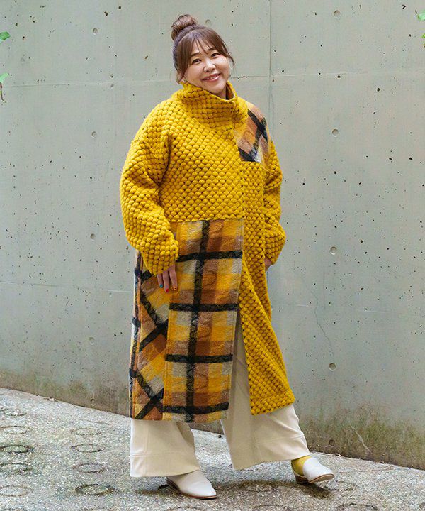 アズノゥアズ オオラカ 花柄 花咲くスライバー　ロングコート 3 アズノゥアズ オオラカ 花柄 花咲くスライバー ロングコート 3