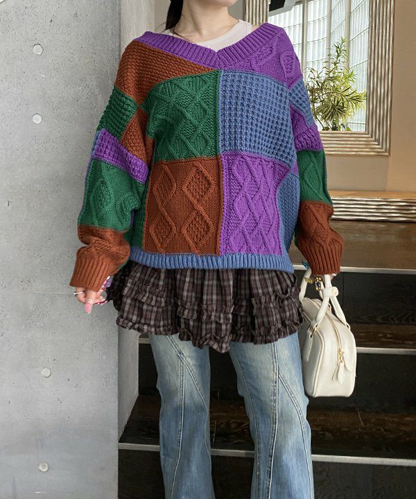 【ちーもん】新品AS KNOW AS Olaca カラフルニット ちーもん】新品AS KNOW AS Olaca カラフルニット ちーもん】新品