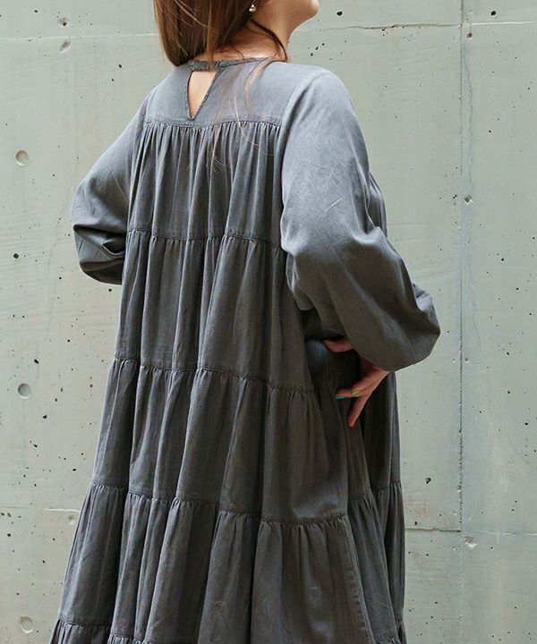 5段ギャザのデニムOP | AS KNOW AS オンラインショップ