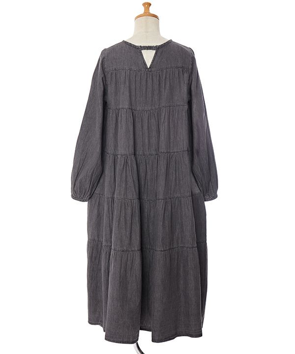 5段ギャザのデニムOP | AS KNOW AS オンラインショップ