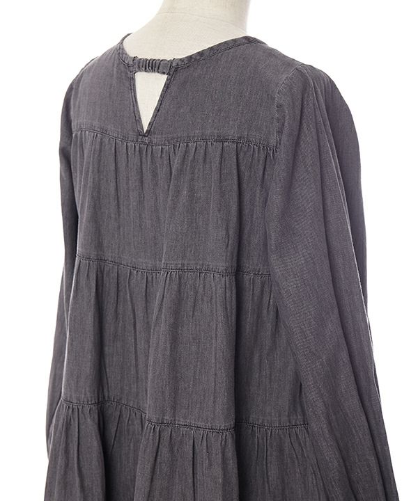 5段ギャザのデニムOP | AS KNOW AS オンラインショップ