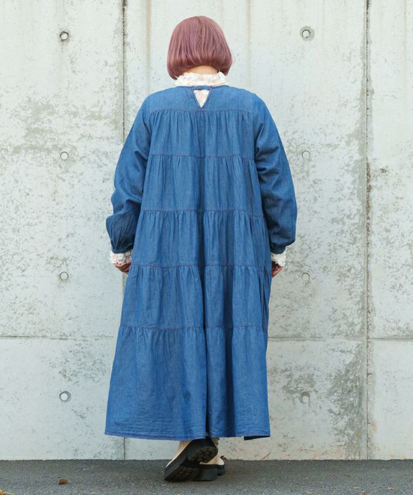 5段ギャザのデニムOP | AS KNOW AS オンラインショップ